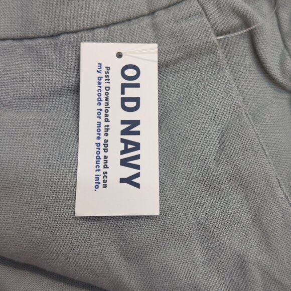 Old Navy High Waisted Linen Blend Taylor Wide Leg Trouser Pants L Silver Sage - Picture 8 of 10